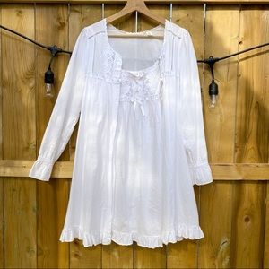 Vtg Victorias Secret Country Cotton White Slip Set
